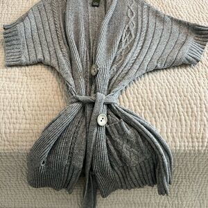 Gray Women's Knit Sweater Cardigan